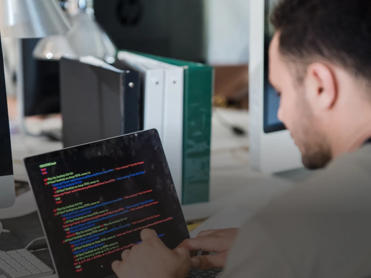 Reviewing site performance figures at a desk